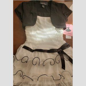 Black and White Little Girl Dress 3T with ruffled skirt Amy's Closet